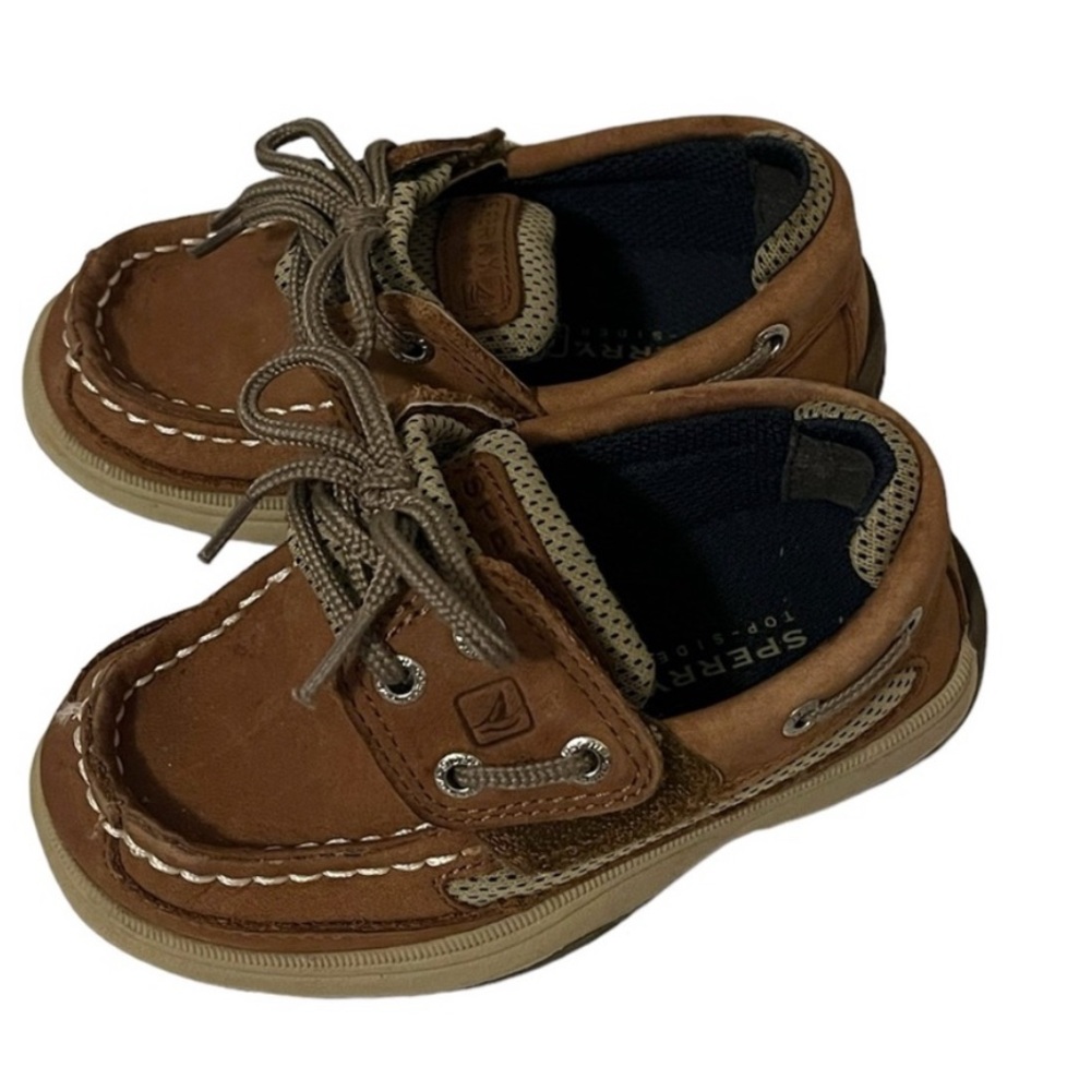 Sperry Brown Moccasin Shoes with Nautical Design